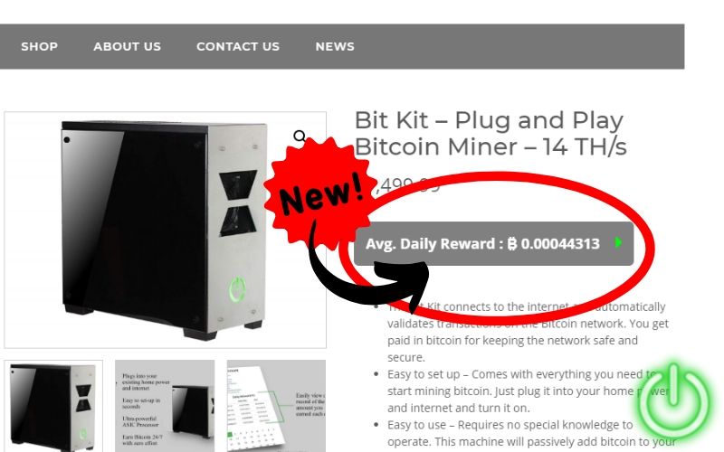 New Feature - Average Daily Bitcoin Reward